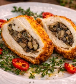 מתכון שניצל ממולא בדוקסל פטריות